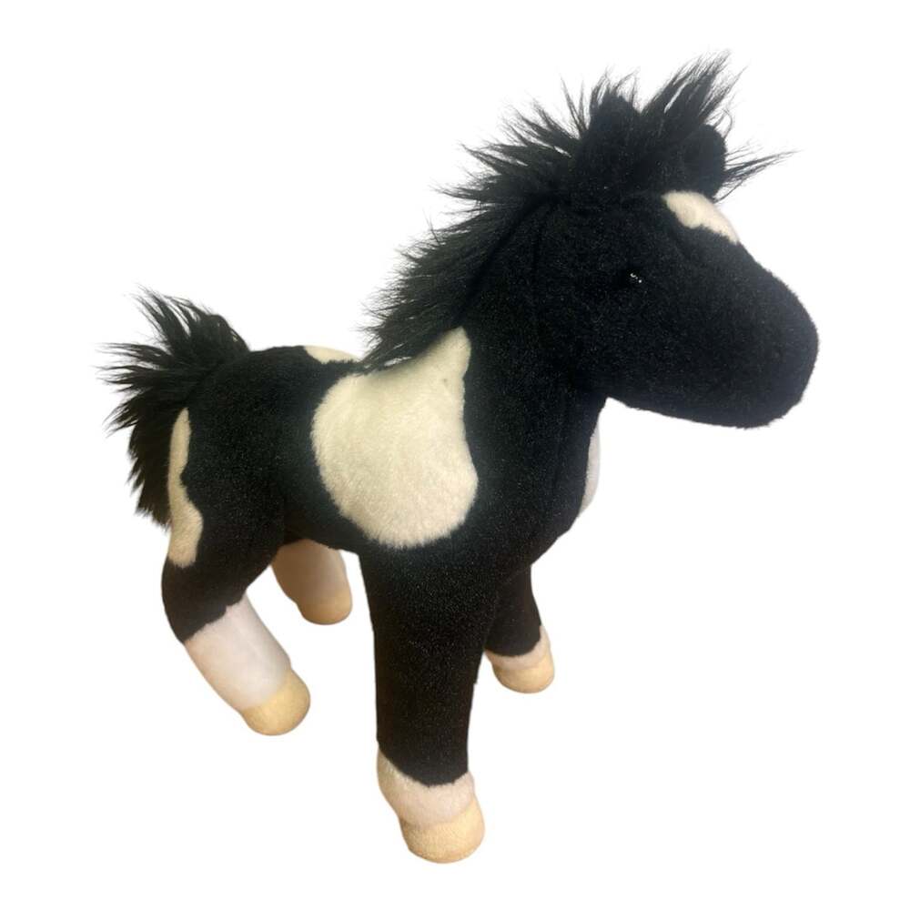 Douglas Toys Runner Black & White Paint Foal Plush Stuffed Animal Toy 10" Horse
